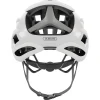 Casco ultraligero de ciclismo Abus Airbreaker blanco de perfil escalador