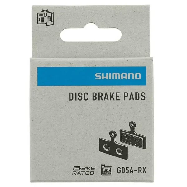 Pastillas de freno de resina Shimano BP-G05A-RX con soporte de aluminio de 2 pistones en Bikes Click