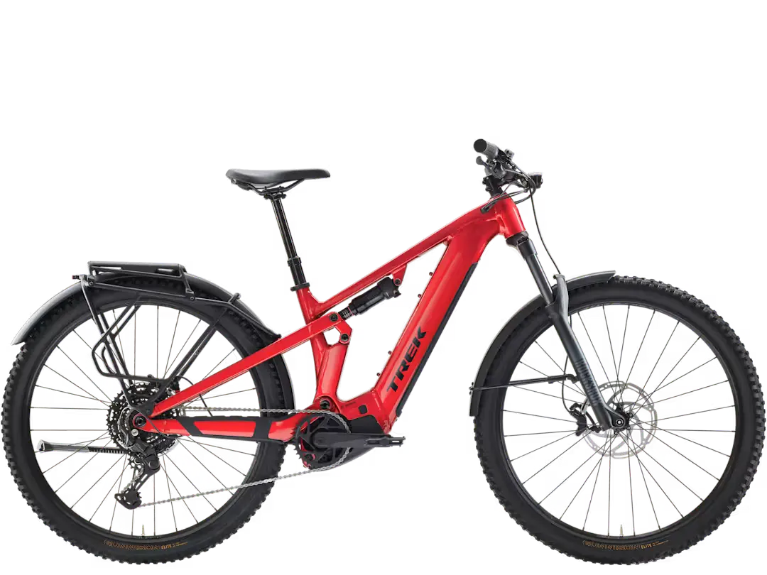 Bicicleta eléctrica Trek Powerfly+ FS 4 Equipped 800 Gen 4 con portabultos y luces en Bikes Click