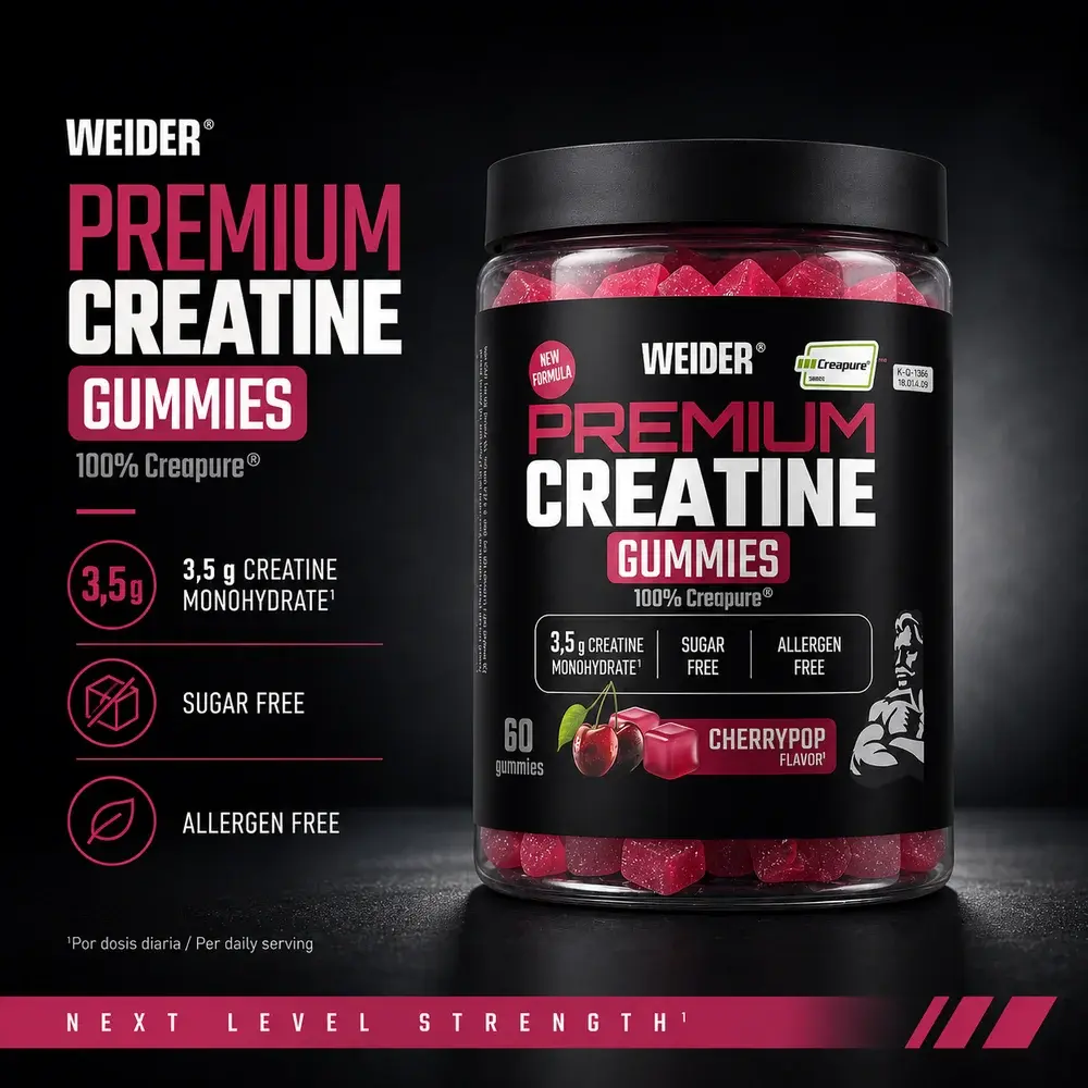 Creatina weider premium gominolas 60 unidades suplemento masticable en Bikes Click